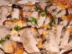 Мясо фаршированное грибами и сыром